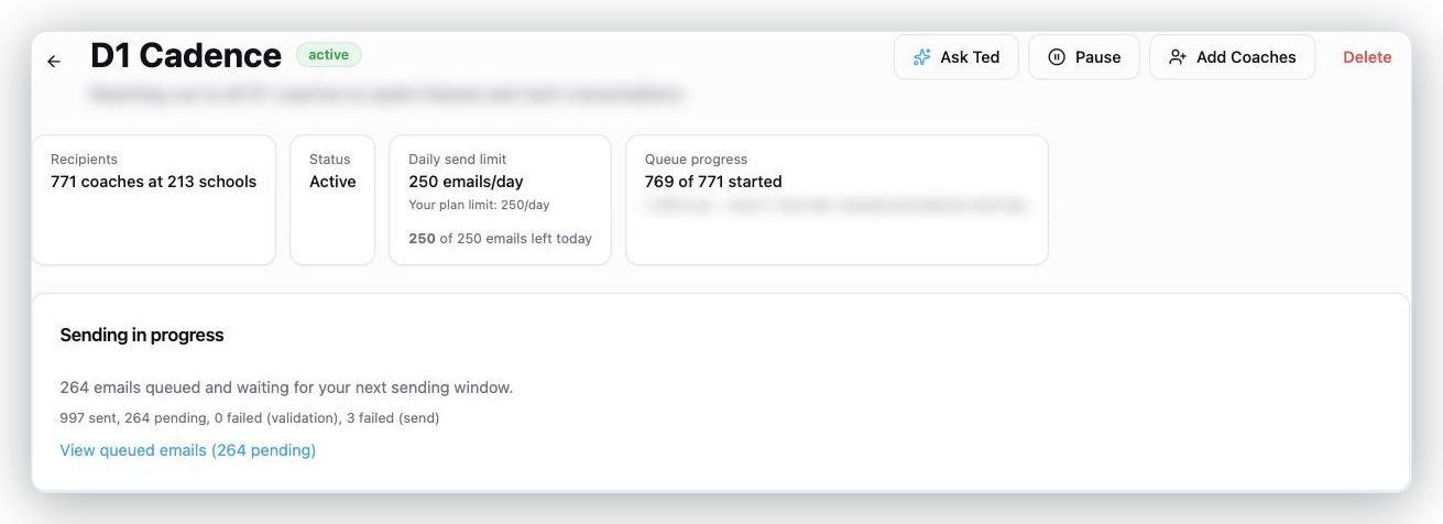 Queued and throttled — sent from your own Gmail on your schedule.